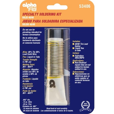 Alpha Metals Alpha Fry Non-Electrical Repair Flux 0.62 in. D Tin/Lead 40/60 2 pc 53406